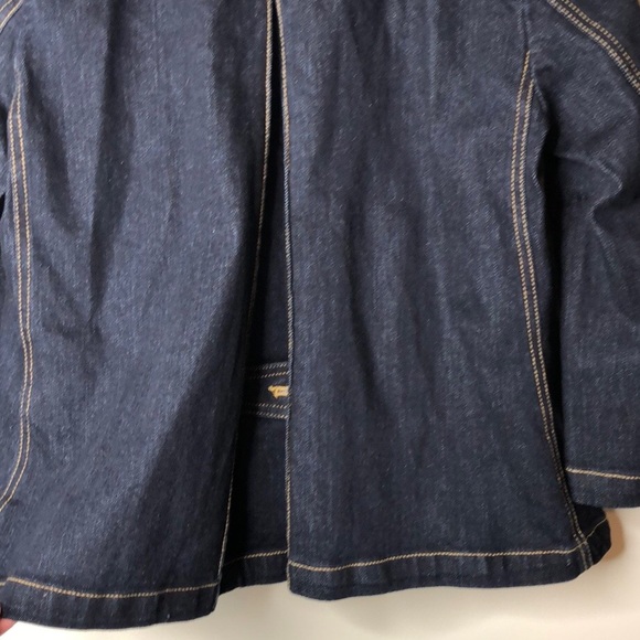 Vintage Lauren Jean Ralph Lauren Denim Jean Jacket Gold Buttons Dark Wash Medium - Picture 11 of 12